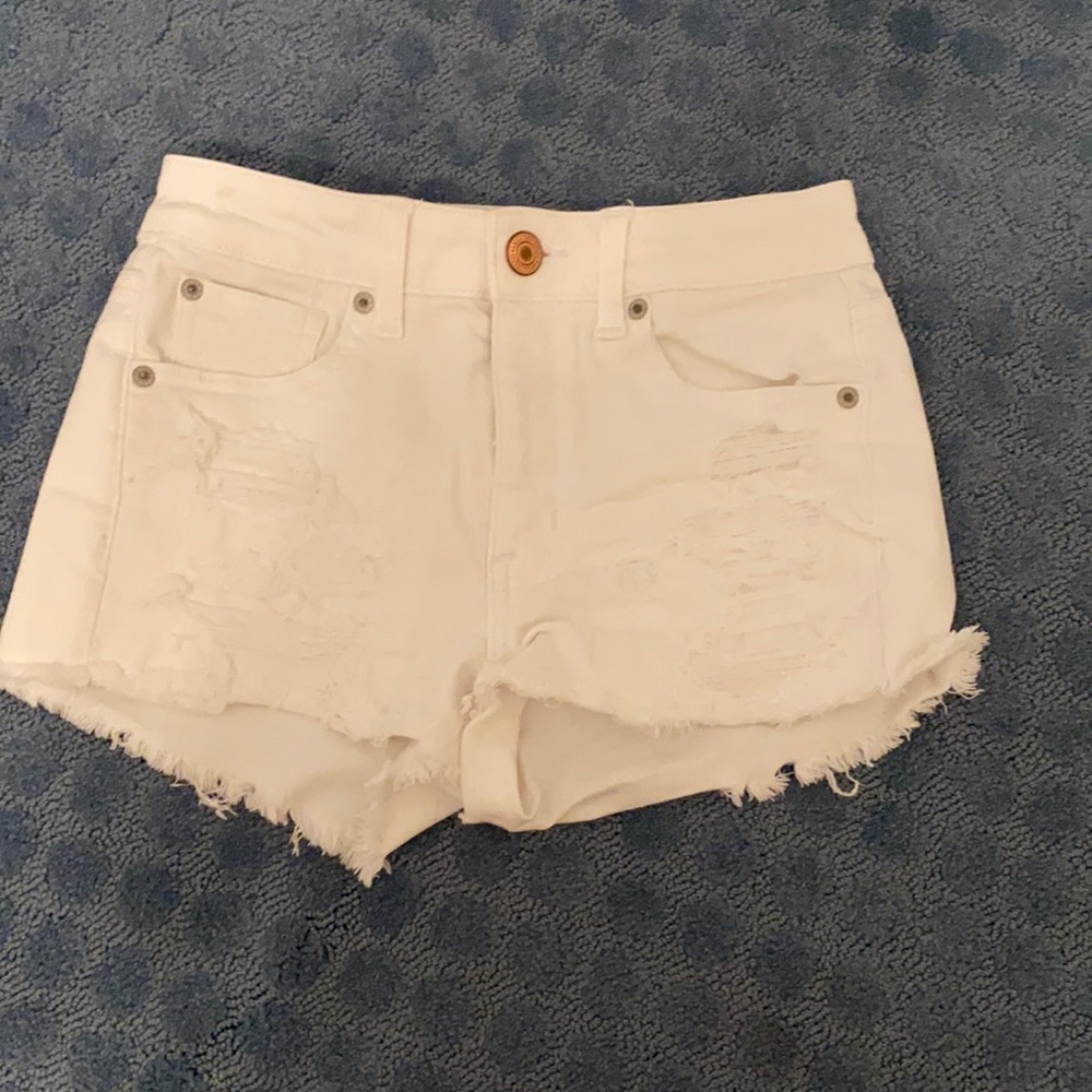 American Eagle White Jean Shorts